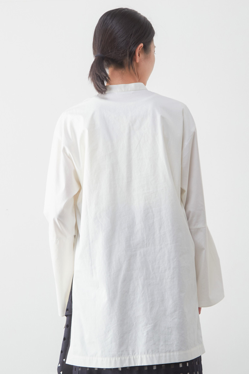 PLAIN PEOPLE(プレインピープル)｜ベルスリーブブラウス/ホワイト の