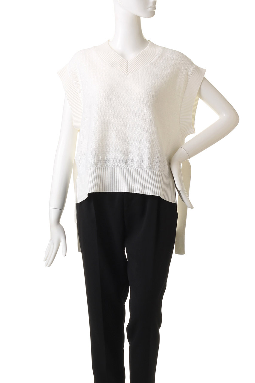 PLAIN PEOPLE(プレインピープル)｜コットンニットベスト/ホワイト の