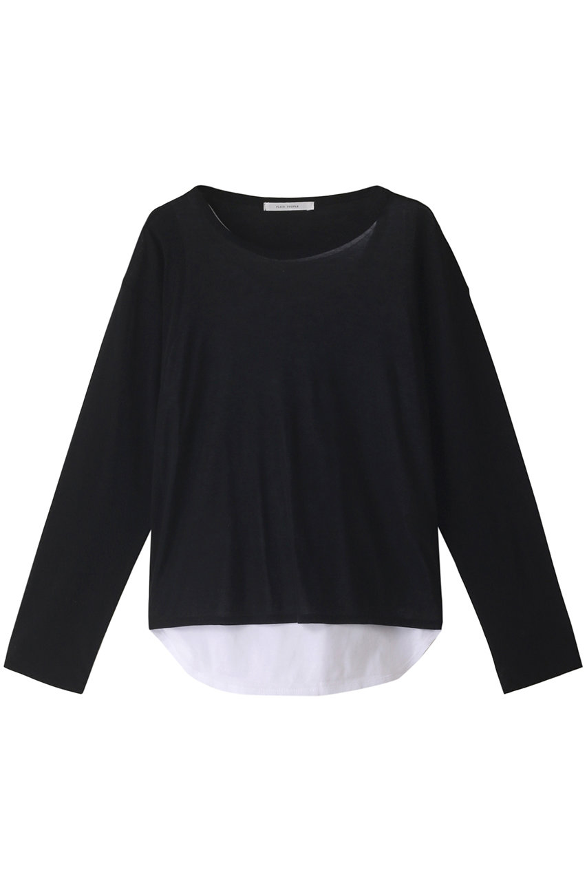 PLAIN PEOPLE レイヤードロングスリーブプルオーバー (ブラック, F) プレインピープル ELLE SHOP PLAIN PEOPLE レイヤードロングスリーブプルオーバー (ブラック, F) プレインピープル ELLE SHOP