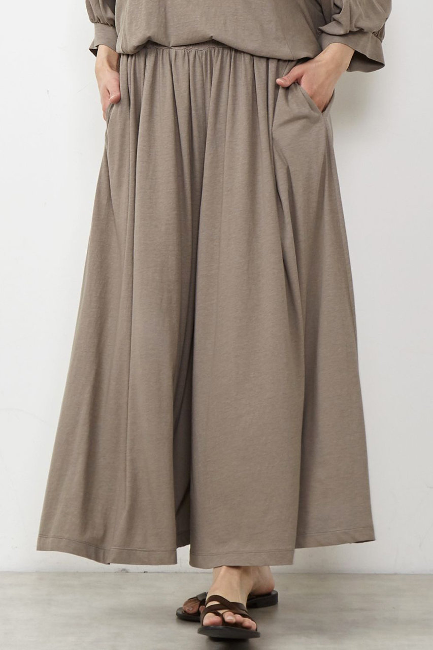 PLAIN PEOPLE ワイドギャザーパンツ (グレージュ, 2) プレインピープル ELLE SHOP PLAIN PEOPLE ワイドギャザーパンツ (グレージュ, 2) プレインピープル ELLE SHOP