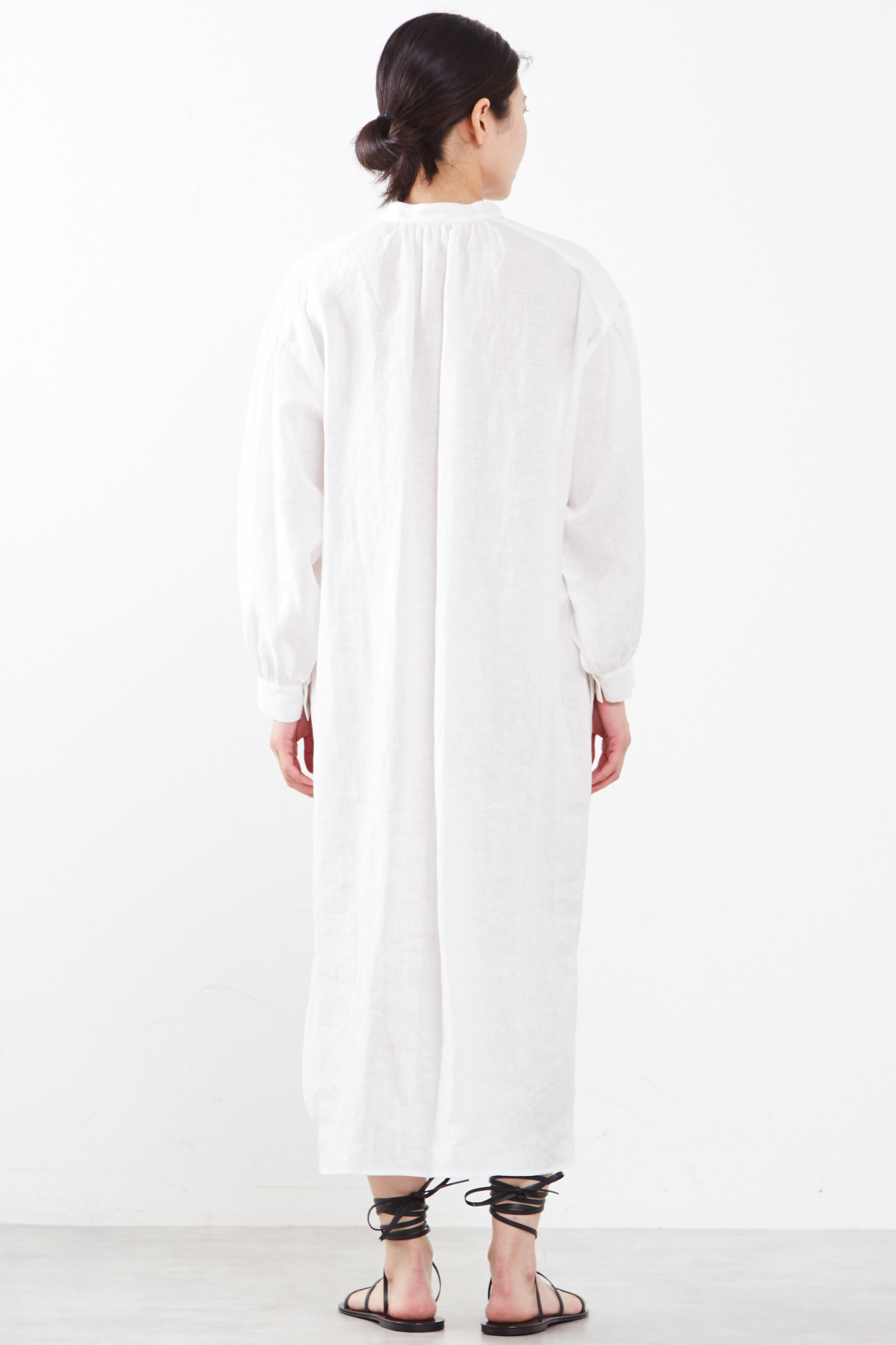 PLAIN PEOPLE(プレインピープル)｜リネンシャツドレス/ホワイト の通販