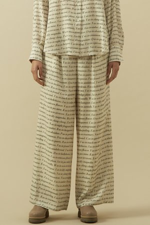 プレインピープル/PLAIN PEOPLEのレタードワイドストレートパンツ(110600/110601)