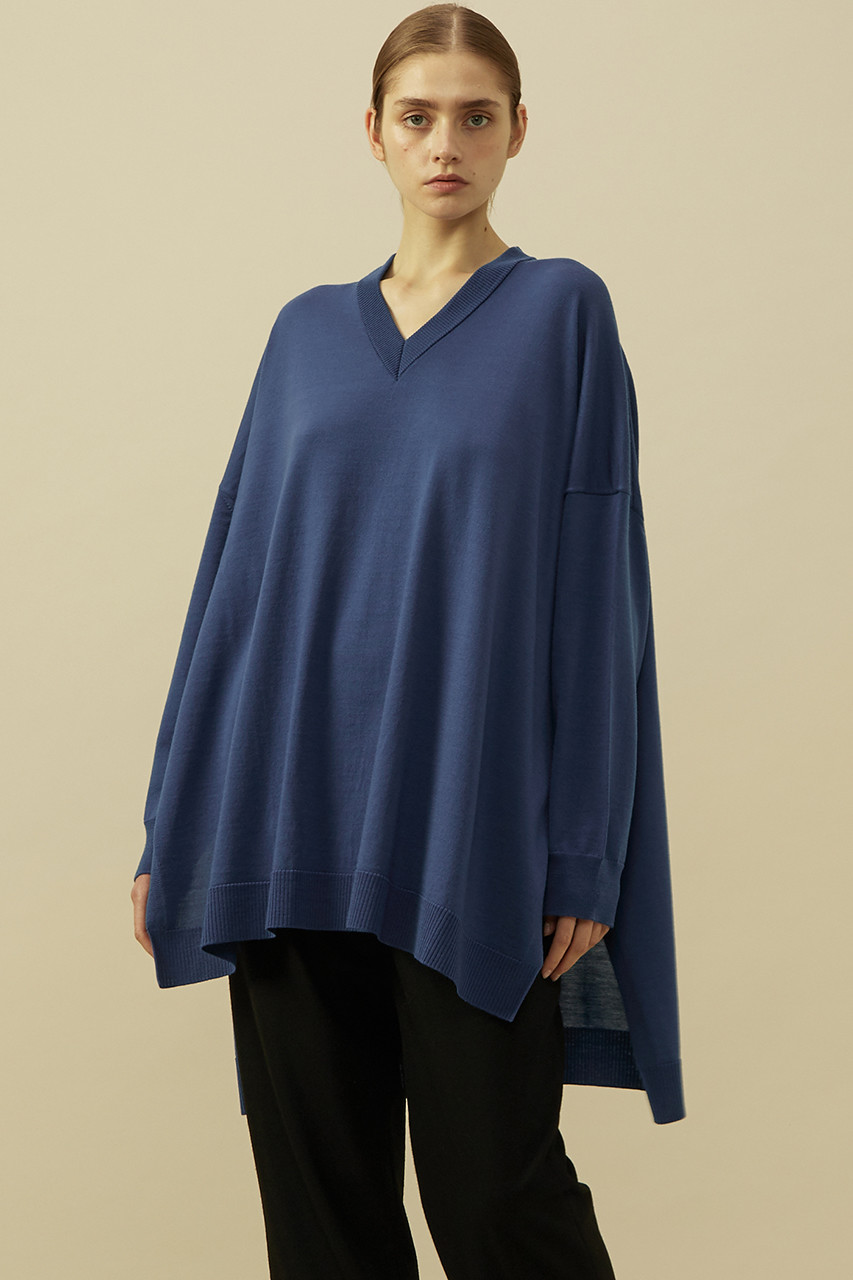PLAIN PEOPLE ZEATER Vネックスクエアニット (ブルー, F) プレインピープル ELLE SHOP PLAIN PEOPLE ZEATER Vネックスクエアニット (ブルー, F) プレインピープル ELLE SHOP