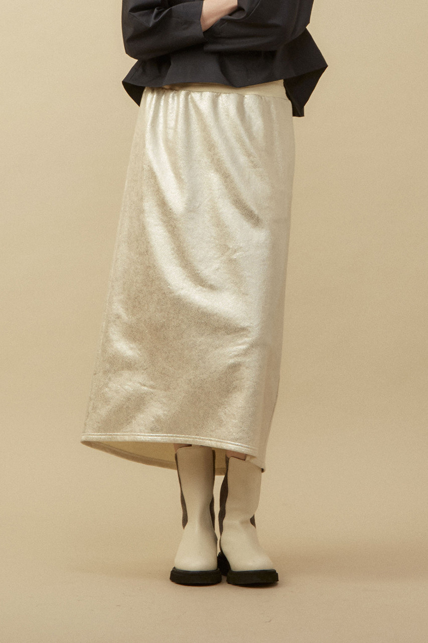 プレインピープル/PLAIN PEOPLEのシルバーラメ裏毛ストレートスカート(シルバー/A1541US 035)