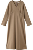 ウールナイロンVネックワンピース