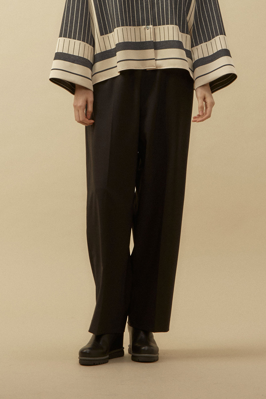 PLAIN PEOPLE ウールナイロンオリジナルテープスラックス (ブラック, 4) プレインピープル ELLE SHOP PLAIN PEOPLE ウールナイロンオリジナルテープスラックス (ブラック, 4) プレインピープル ELLE SHOP