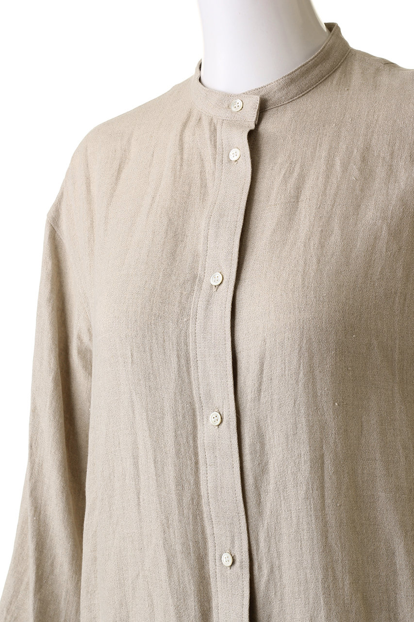 PLAIN PEOPLE(プレインピープル)｜リネン梨地シャツワンピース  