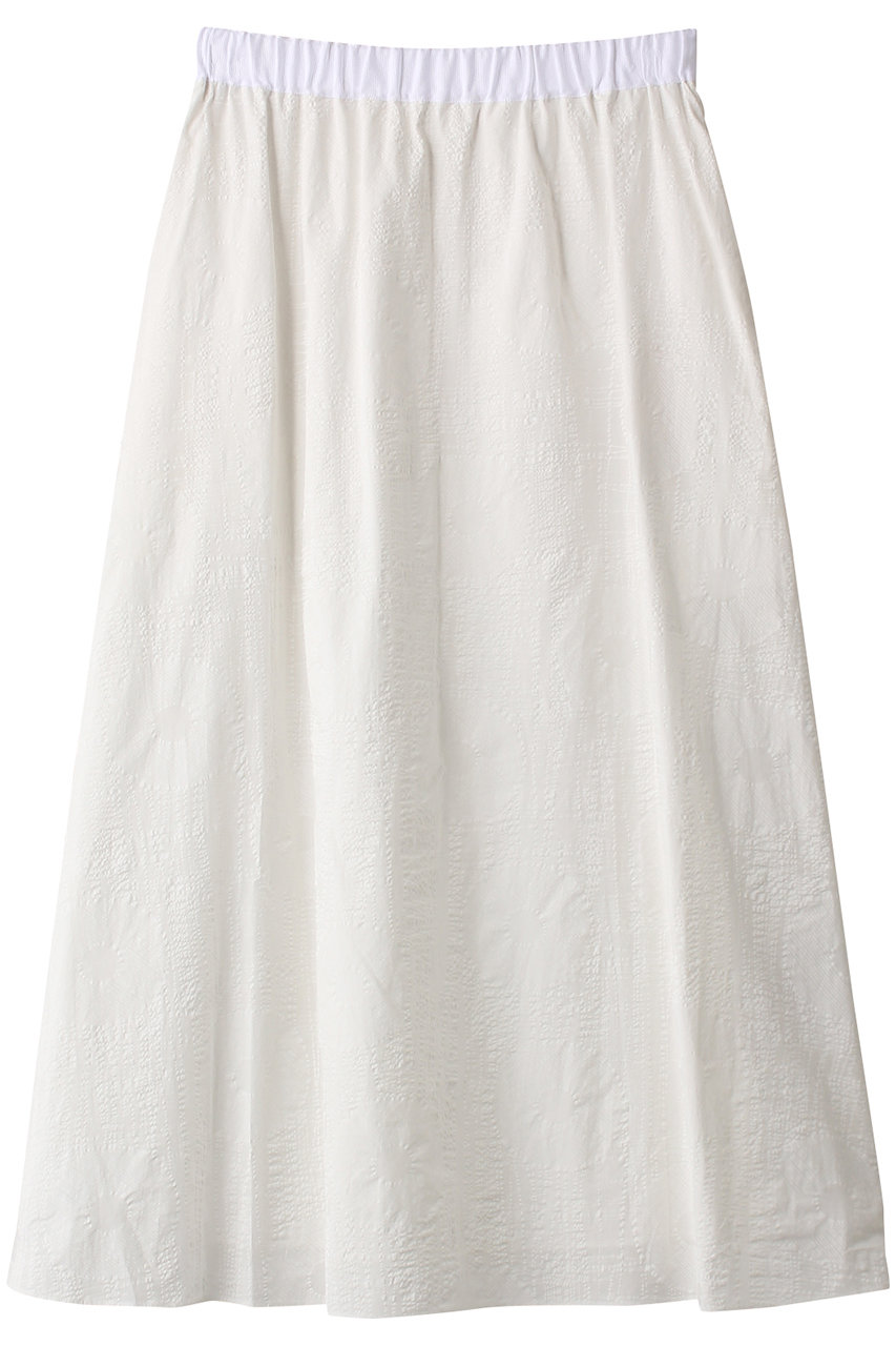 プレインピープル/PLAIN PEOPLEのシュリンクプリントAラインスカート(ホワイト/A1541FS 312)