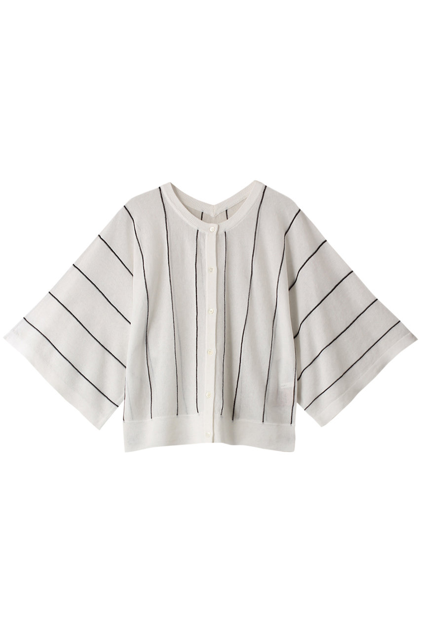 PLAIN PEOPLE GIMAコットン2WAYカーディガン (ホワイト×ブラック, F) プレインピープル ELLE SHOP PLAIN PEOPLE GIMAコットン2WAYカーディガン (ホワイト×ブラック, F) プレインピープル ELLE SHOP