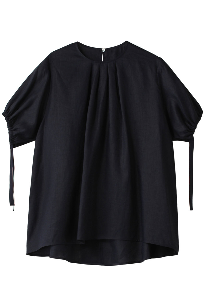 PLAIN PEOPLE パディストリネン半袖ブラウス (ネイビー, F) プレインピープル ELLE SHOP PLAIN PEOPLE パディストリネン半袖ブラウス (ネイビー, F) プレインピープル ELLE SHOP
