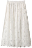 カットワークレースギャザースカート