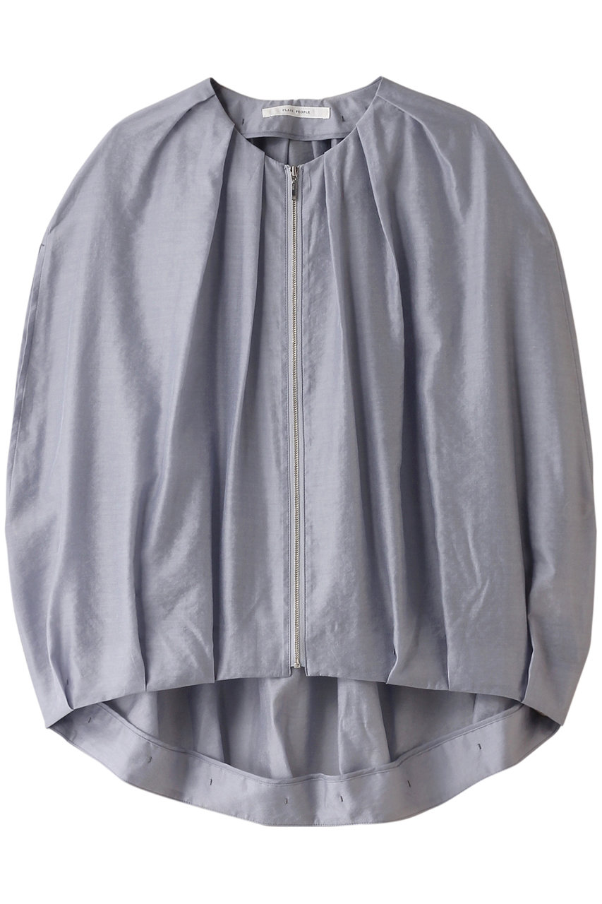PLAIN PEOPLE シアーキュプラジップブルゾン (ブルーグレー, F) プレインピープル ELLE SHOP PLAIN PEOPLE シアーキュプラジップブルゾン (ブルーグレー, F) プレインピープル ELLE SHOP