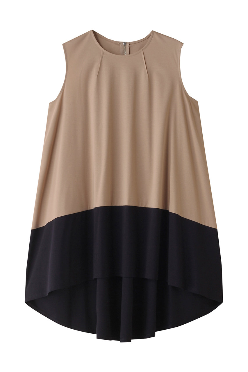 PLAIN PEOPLE 80/1ハイゲージスムース前後差ノースリーブプルオーバー (ベージュ×ネイビー, F) プレインピープル ELLE SHOP PLAIN PEOPLE 80/1ハイゲージスムース前後差ノースリーブプルオーバー (ベージュ×ネイビー, F) プレインピープル ELLE SHOP