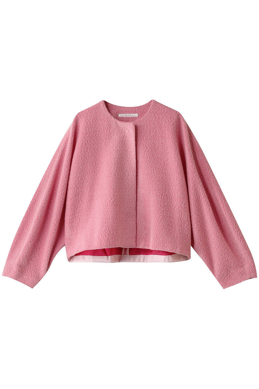 PLAIN PEOPLE ブークレージャージノーカラージャケット (ピンク, F) プレインピープル ELLE SHOP PLAIN PEOPLE ブークレージャージノーカラージャケット (ピンク, F) プレインピープル ELLE SHOP