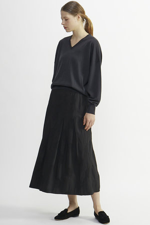 プレインピープル/PLAIN PEOPLEのシアサッカードットウエストゴムボリュームスカート(110700/110703)