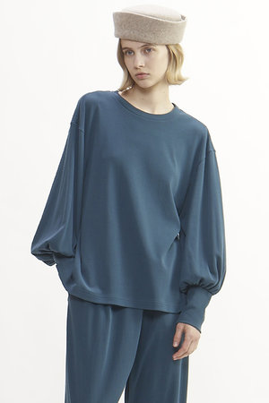 プレインピープル/PLAIN PEOPLEの強撚ハイウェットポンチプルオーバー(110100/110103)