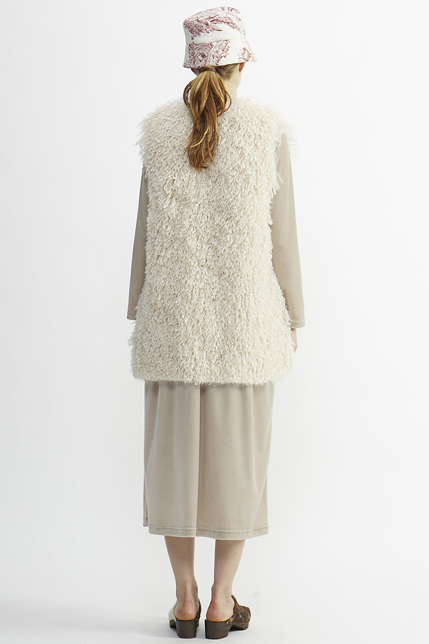 PLAIN PEOPLE(プレインピープル)｜チベットラムフェイクファーVネック