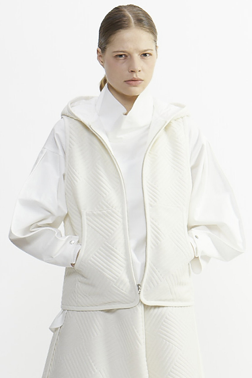 PLAIN PEOPLE フクレジャガードフーディベスト (オフホワイト, F) プレインピープル ELLE SHOP PLAIN PEOPLE フクレジャガードフーディベスト (オフホワイト, F) プレインピープル ELLE SHOP