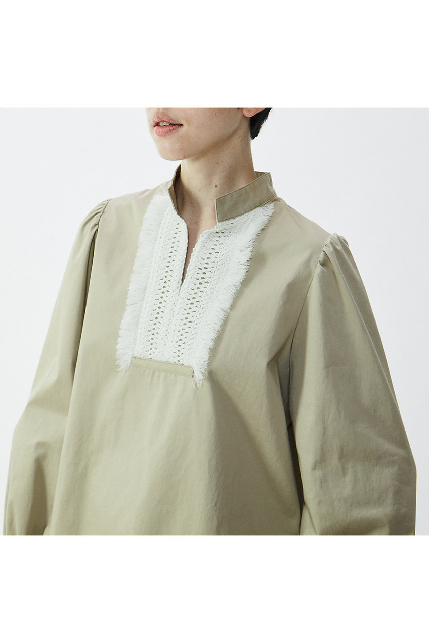 PLAIN PEOPLE(プレインピープル)｜スラブサテンブラウス/ベージュ の