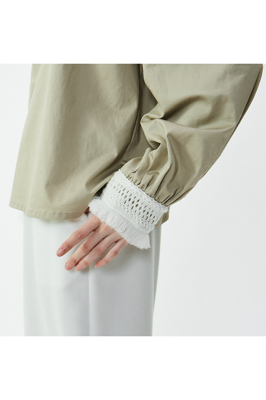 PLAIN PEOPLE(プレインピープル)｜スラブサテンブラウス/ベージュ の