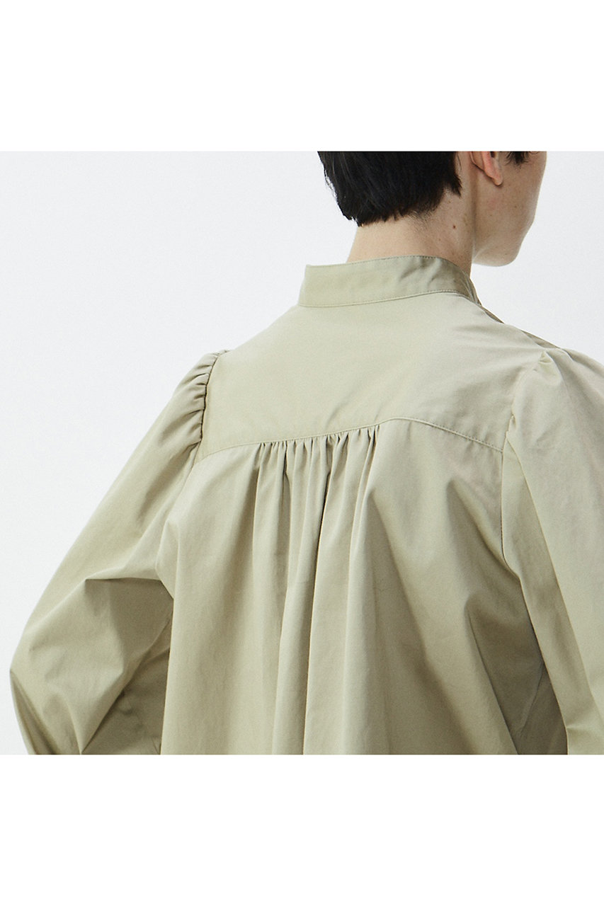 PLAIN PEOPLE(プレインピープル)｜スラブサテンブラウス/ベージュ の