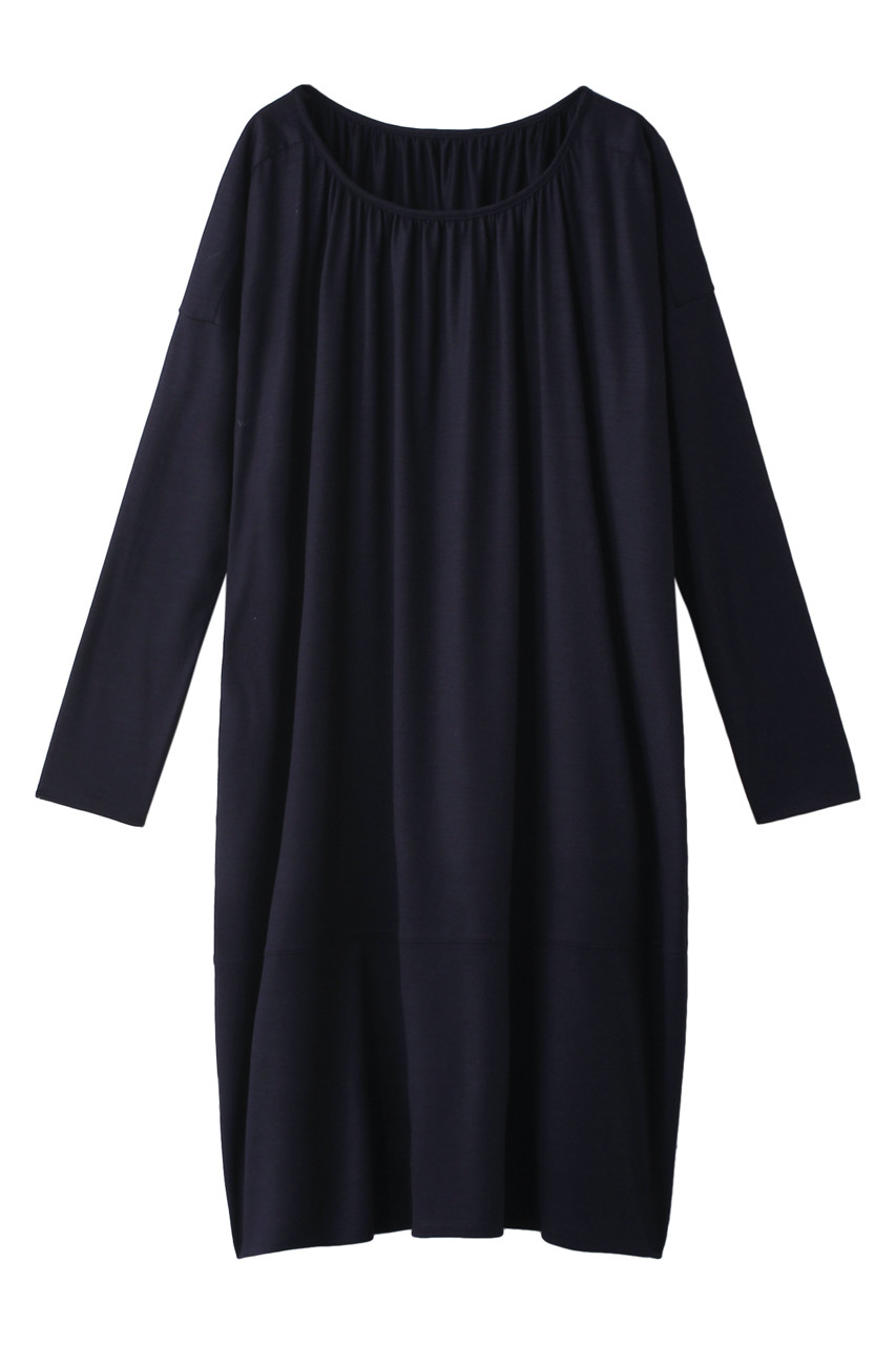 プレインピープル/PLAIN PEOPLEのウォッシャブルウールギャザーワンピース(ネイビー/A1551UA 402)