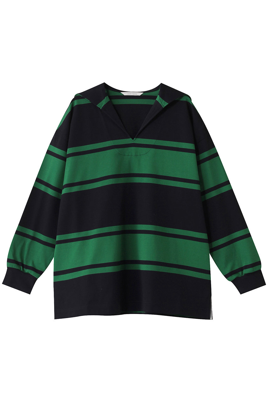 PLAIN PEOPLE ボーダープルオーバー (ネイビー×グリーン, F) プレインピープル ELLE SHOP PLAIN PEOPLE ボーダープルオーバー (ネイビー×グリーン, F) プレインピープル ELLE SHOP