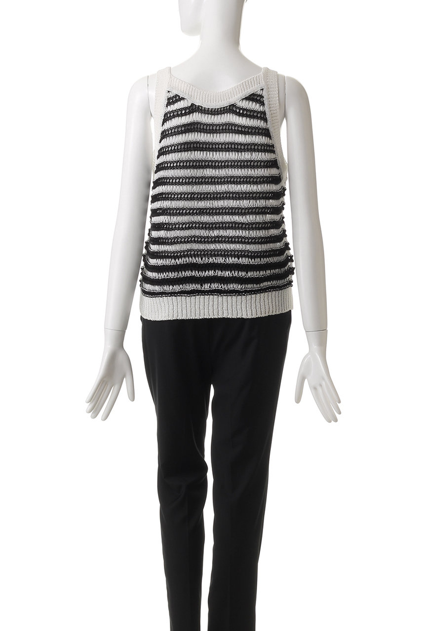 PLAIN PEOPLE / HANONキャミソールニット/ベスト/9/ポリエステル/BLK/A1551KSW336 PLAIN PEOPLE(プレインピープル)｜HANONキャミソールニット/ボーダー