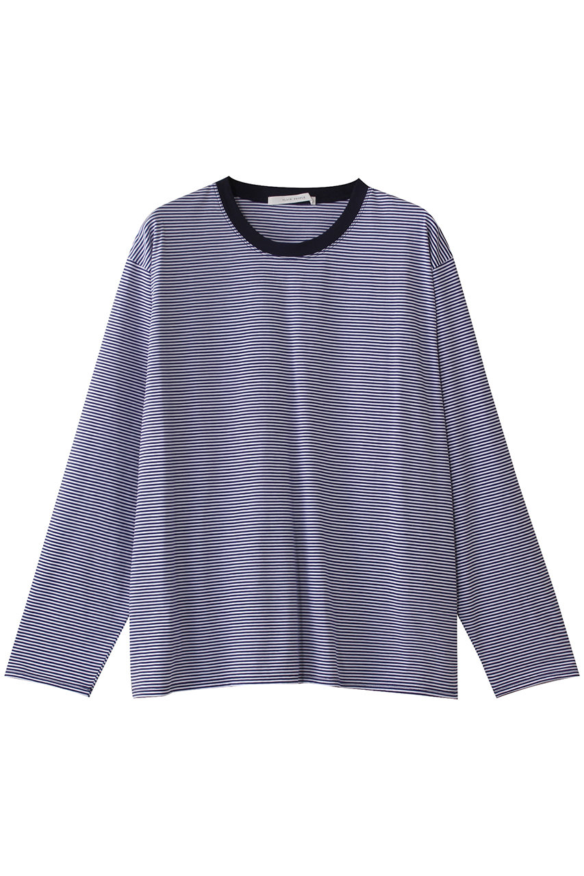 PLAIN PEOPLE ボーダー長袖プルオーバー (ブルー×ホワイト, F) プレインピープル ELLE SHOP PLAIN PEOPLE ボーダー長袖プルオーバー (ブルー×ホワイト, F) プレインピープル ELLE SHOP