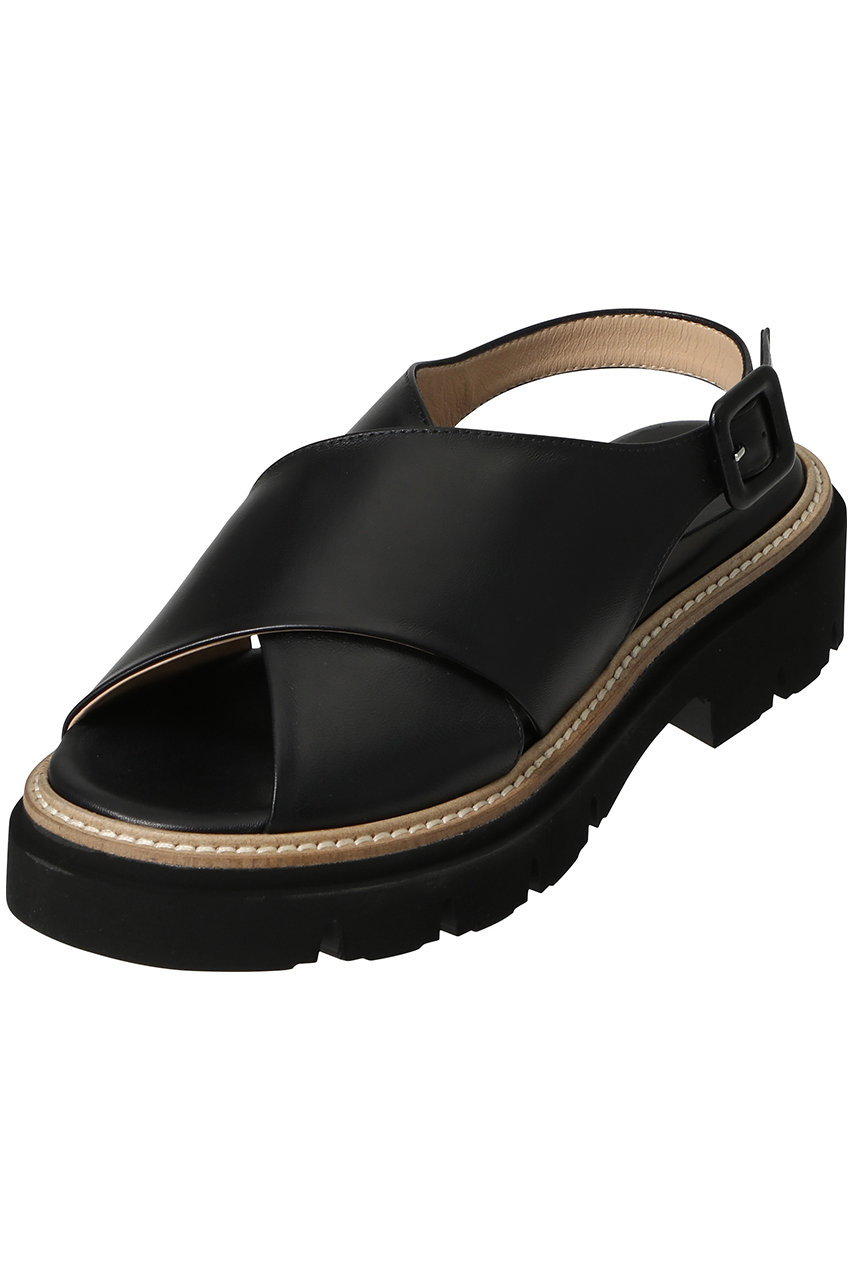 PLAIN PEOPLE 【LUCA GROSSI】クロスサンダル (ブラック, 39(24.5-25cm)) プレインピープル ELLE SHOP PLAIN PEOPLE 【LUCA GROSSI】クロスサンダル (ブラック, 39(24.5-25cm)) プレインピープル ELLE SHOP