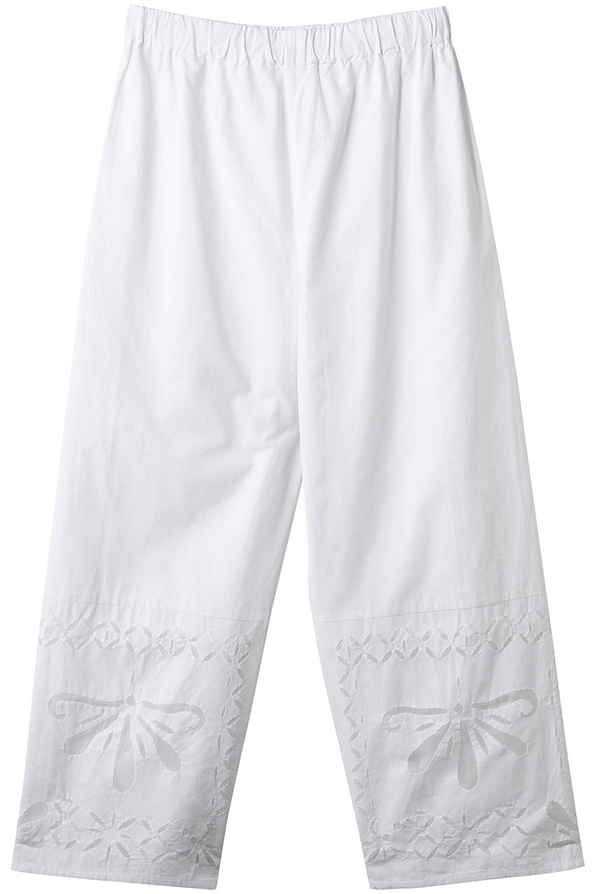 PLAIN PEOPLE リバースアップリケワイドストレートパンツ (オフホワイト, F) プレインピープル ELLE SHOP PLAIN PEOPLE リバースアップリケワイドストレートパンツ (オフホワイト, F) プレインピープル ELLE SHOP