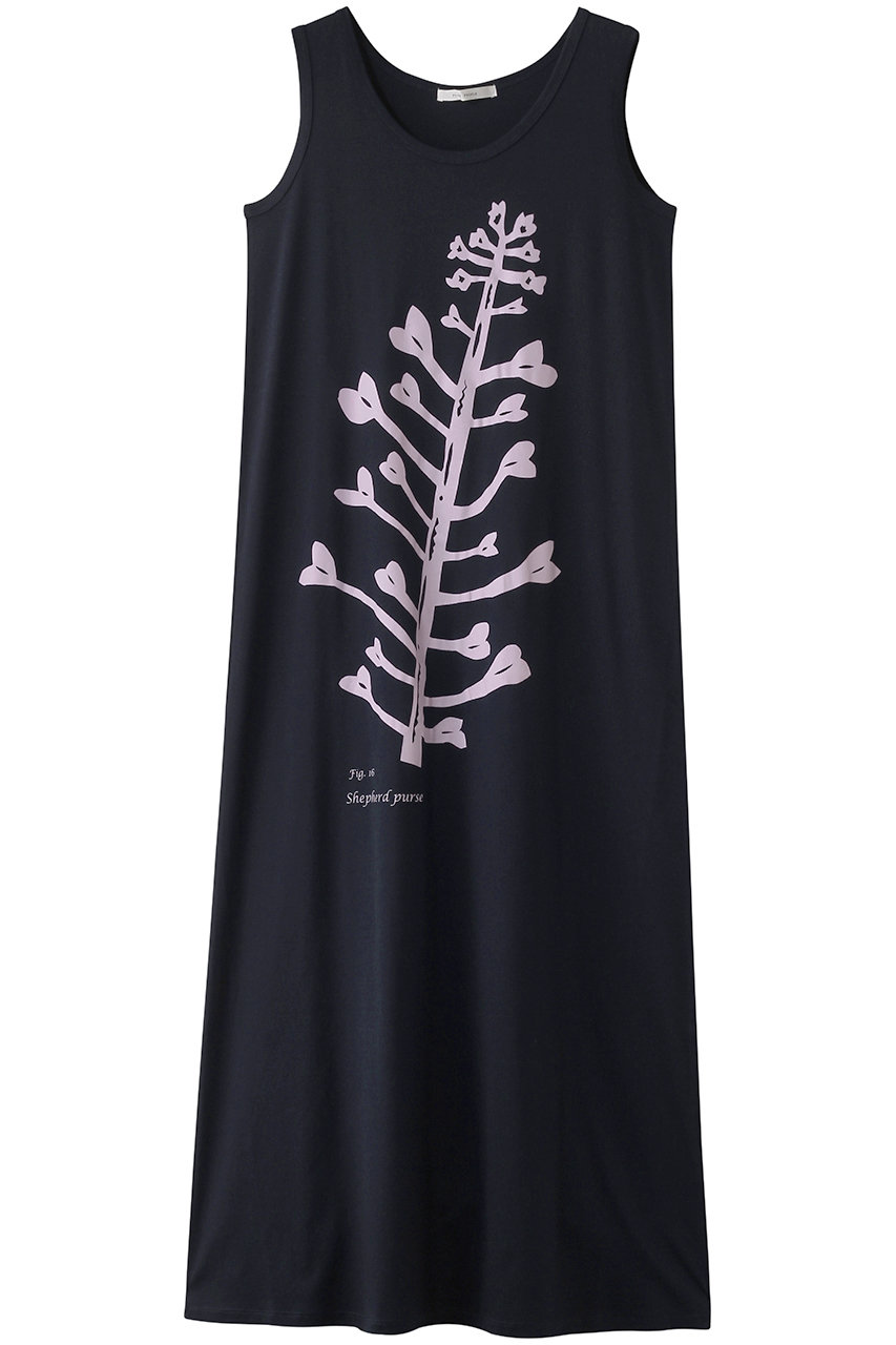 PLAIN PEOPLE ぺんぺん草(ナズナ)プリントワンピース (ネイビー, 3) プレインピープル ELLE SHOP PLAIN PEOPLE ぺんぺん草(ナズナ)プリントワンピース (ネイビー, 3) プレインピープル ELLE SHOP