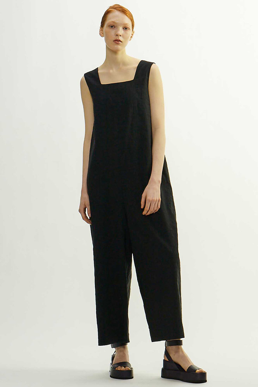 PLAIN PEOPLE ウォータープルーフリネンオールインワン (ブラック, 3) プレインピープル ELLE SHOP PLAIN PEOPLE ウォータープルーフリネンオールインワン (ブラック, 3) プレインピープル ELLE SHOP