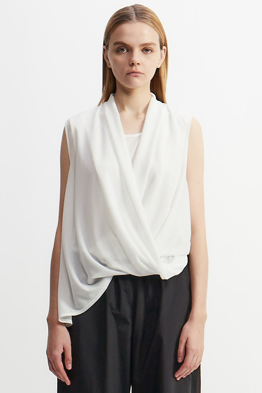 PLAIN PEOPLE ライトジョーゼットジャージーイレギュラーヘムトップス (ホワイト, F) プレインピープル ELLE SHOP PLAIN PEOPLE ライトジョーゼットジャージーイレギュラーヘムトップス (ホワイト, F) プレインピープル ELLE SHOP