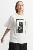 キャットプリントTシャツ