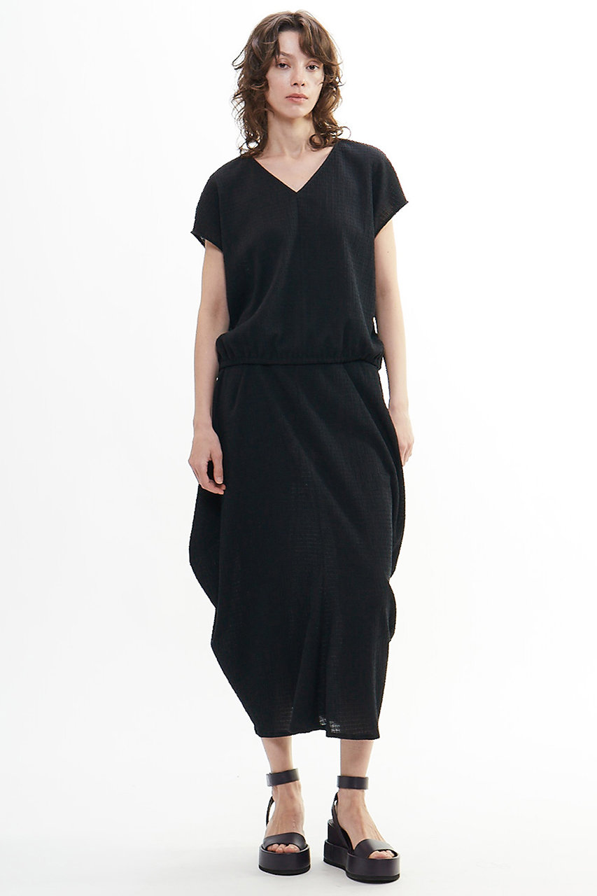 PLAIN PEOPLE ギンガムジャージドレープスカート (ブラック, 4) プレインピープル ELLE SHOP PLAIN PEOPLE ギンガムジャージドレープスカート (ブラック, 4) プレインピープル ELLE SHOP