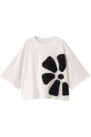 プレインピープル/PLAIN PEOPLEのアップリケ花モチーフTシャツ(110100/110102)