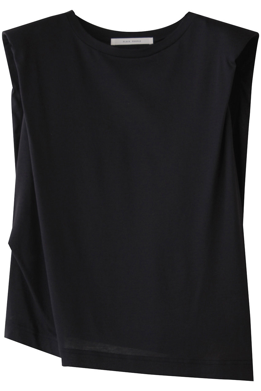 PLAIN PEOPLE Spiral天竺肩パット入りカットソー (ネイビー, F) プレインピープル ELLE SHOP PLAIN PEOPLE Spiral天竺肩パット入りカットソー (ネイビー, F) プレインピープル ELLE SHOP