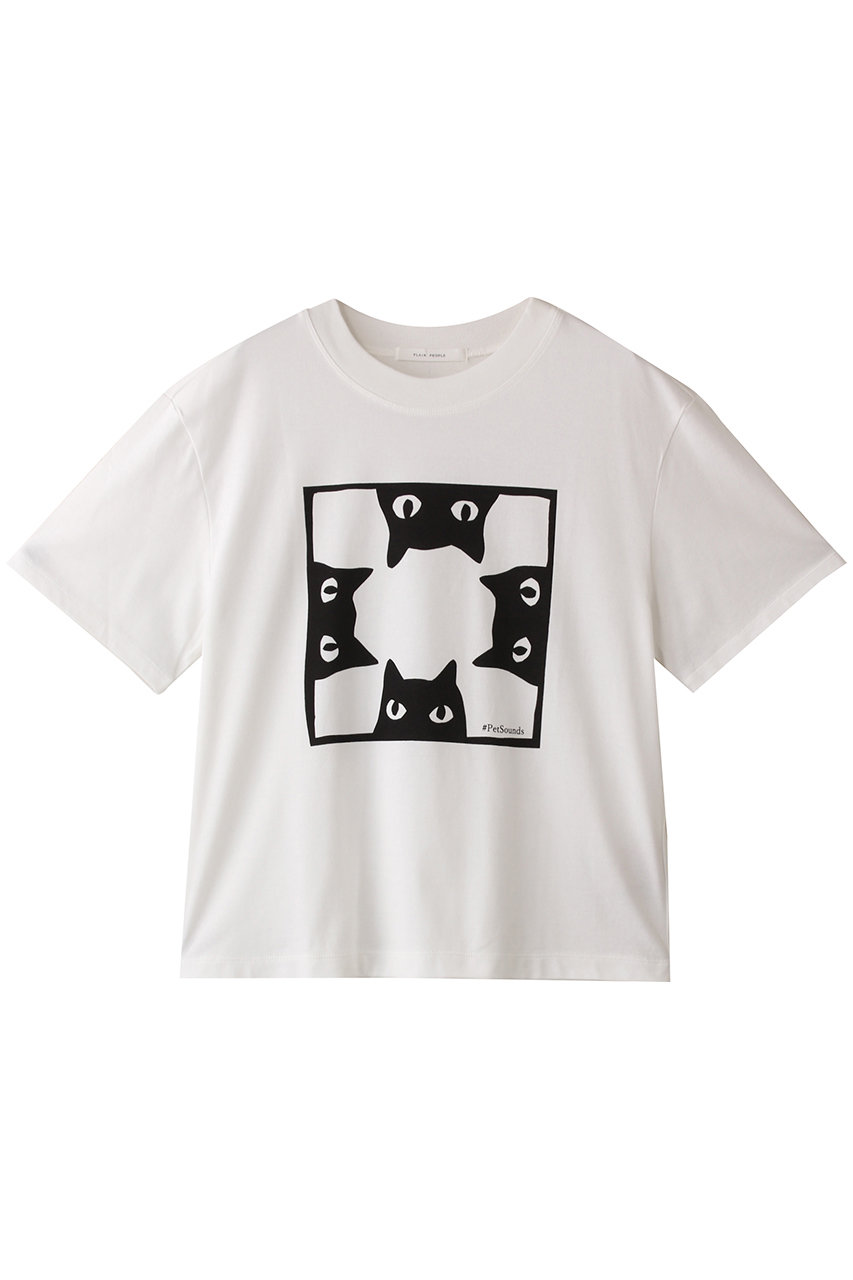 PLAIN PEOPLE ミーアキャットプリントTシャツ (ホワイト, F) プレインピープル ELLE SHOP PLAIN PEOPLE ミーアキャットプリントTシャツ (ホワイト, F) プレインピープル ELLE SHOP