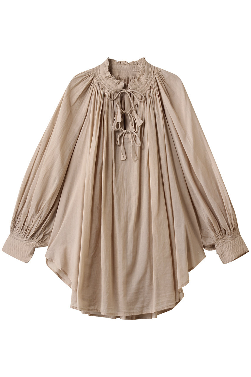 PLAIN PEOPLE コットンボイルタックギャザーブラウス (ライトベージュ, F) プレインピープル ELLE SHOP PLAIN PEOPLE コットンボイルタックギャザーブラウス (ライトベージュ, F) プレインピープル ELLE SHOP