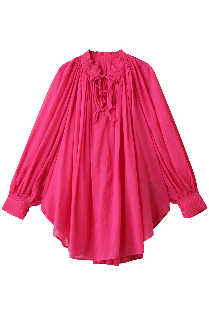 PLAIN PEOPLE コットンボイルタックギャザーブラウス (フューシャ, F) プレインピープル ELLE SHOP PLAIN PEOPLE コットンボイルタックギャザーブラウス (フューシャ, F) プレインピープル ELLE SHOP