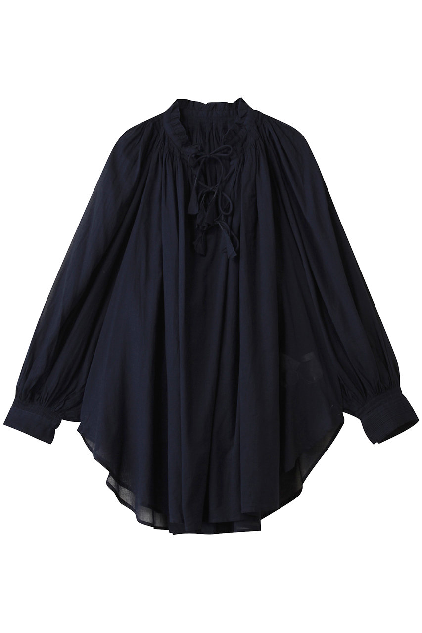 PLAIN PEOPLE コットンボイルタックギャザーブラウス (ネイビー, F) プレインピープル ELLE SHOP PLAIN PEOPLE コットンボイルタックギャザーブラウス (ネイビー, F) プレインピープル ELLE SHOP