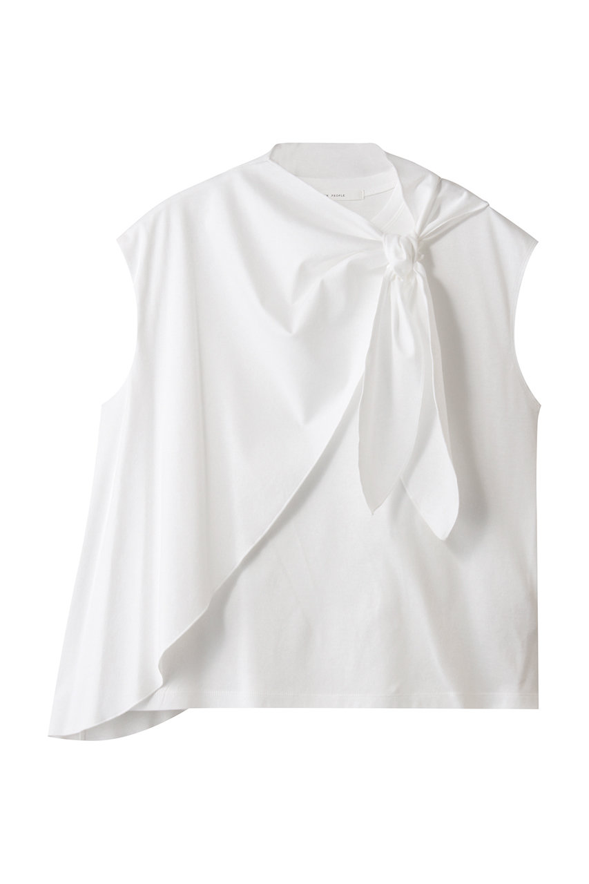 プレインピープル/PLAIN PEOPLEのスーピマライトスムースドレープデザインT(ホワイト/A1553UTS234)