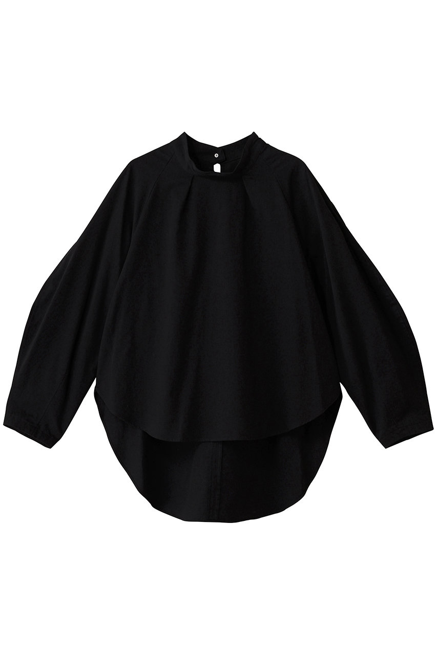 PLAIN PEOPLE 綿麻高密度ツイルタック入りフレアブラウス (ブラック, F) プレインピープル ELLE SHOP PLAIN PEOPLE 綿麻高密度ツイルタック入りフレアブラウス (ブラック, F) プレインピープル ELLE SHOP