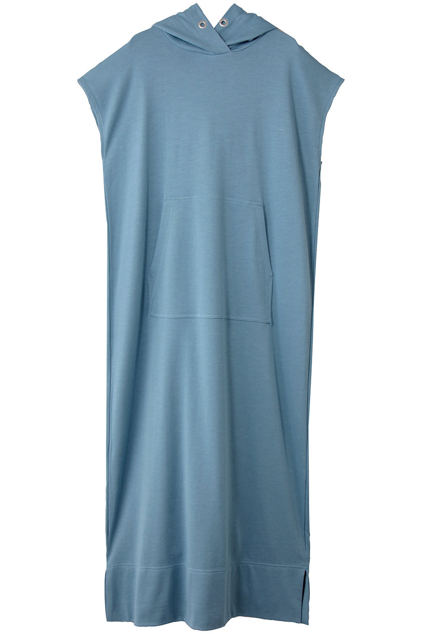 プレインピープル/PLAIN PEOPLEのラミーコットン裏毛パーカーワンピース(ブルー/A1553UA 242)