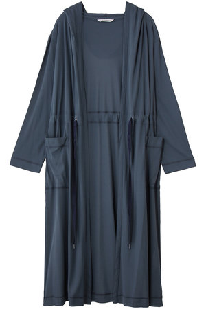 プレインピープル/PLAIN PEOPLEのガス強撚フライスフード付きロングカーディガン(110300/110303)