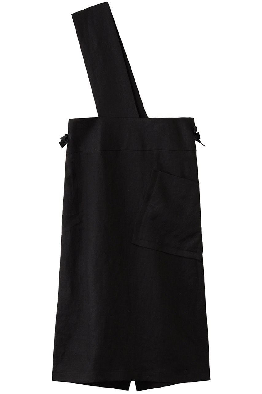 PLAIN PEOPLE フレンチリネンワンショルダーワンピース (ブラック, 3) プレインピープル ELLE SHOP