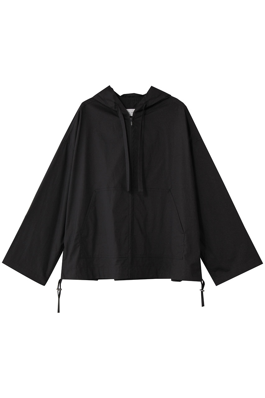 MKポンチョ フード付き フロントジップL/XL ブラックホワイト MKポンチョ フード付き フロントジップL/XL ブラックホワイト