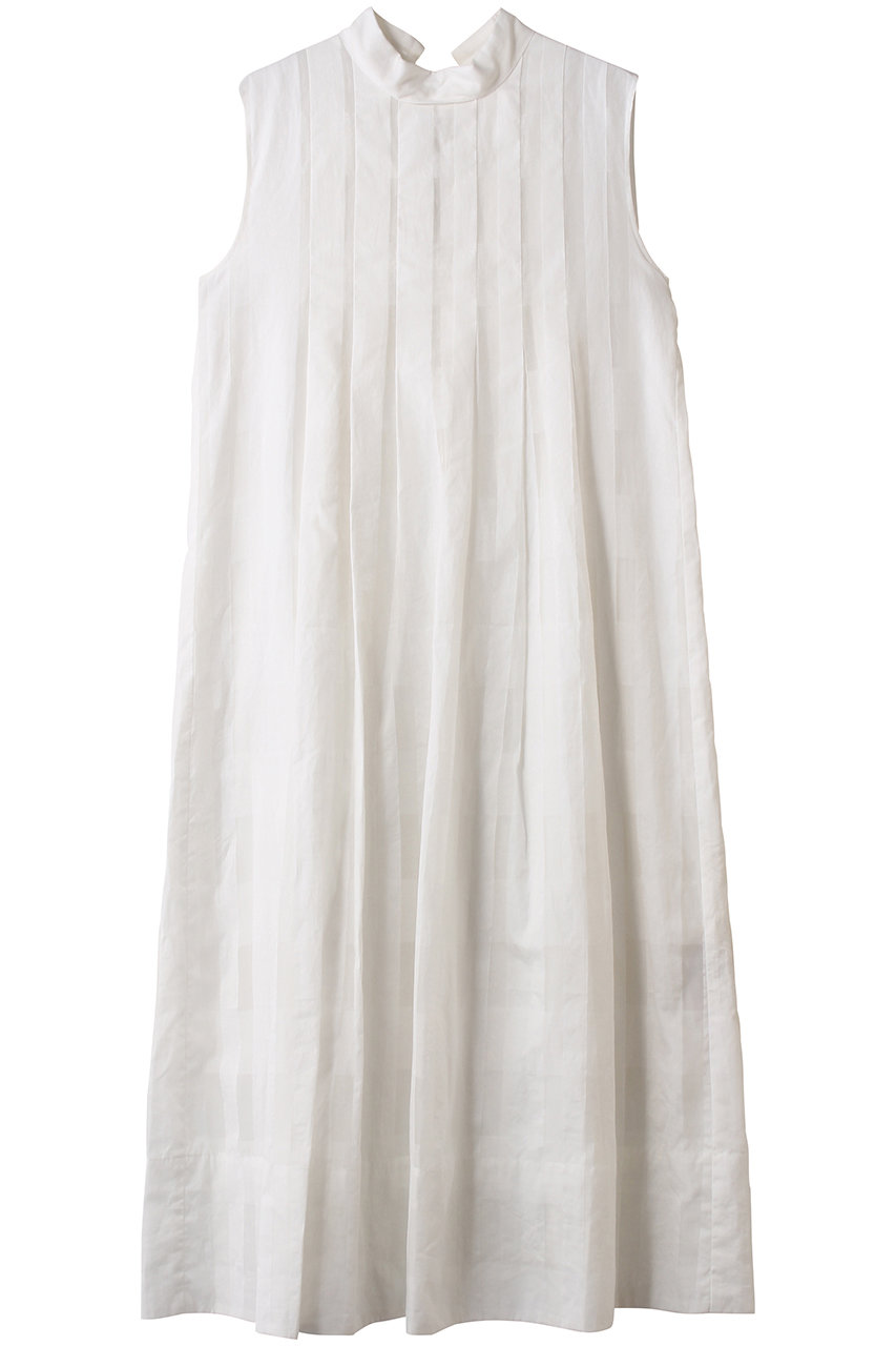 PLAIN PEOPLE コードチェックワッシャーフレアワンピース (ホワイト, 3) プレインピープル ELLE SHOP