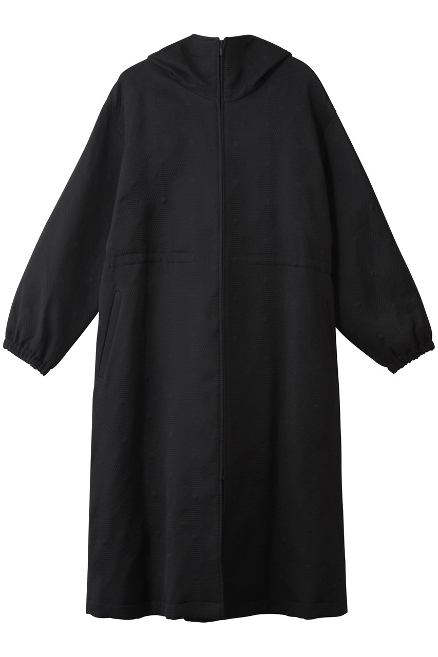 PLAIN PEOPLE ジオメトリックJQフーディーコート (ブラック, 2) プレインピープル ELLE SHOP